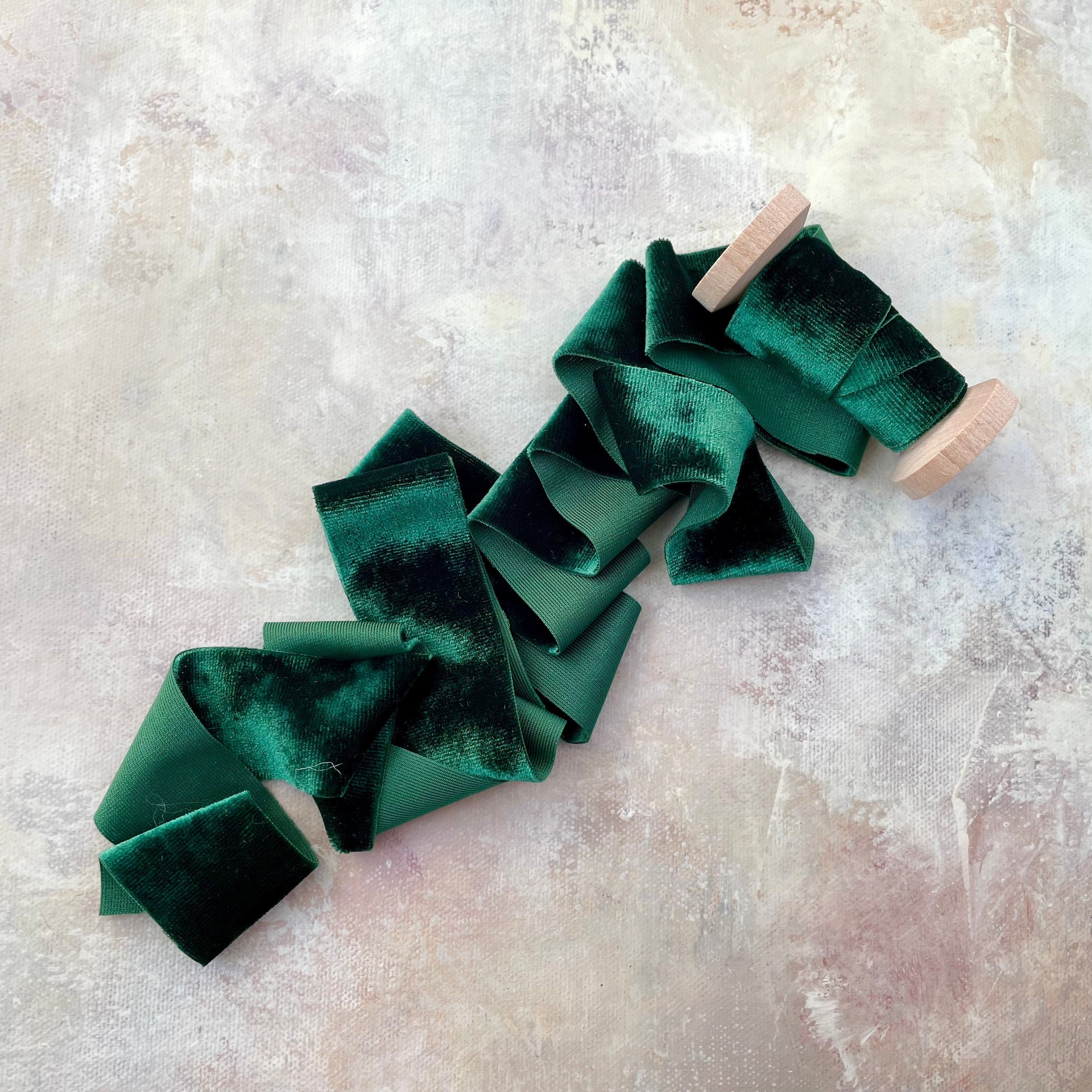Emerald Green Velvet Ribbon for Flat Lays