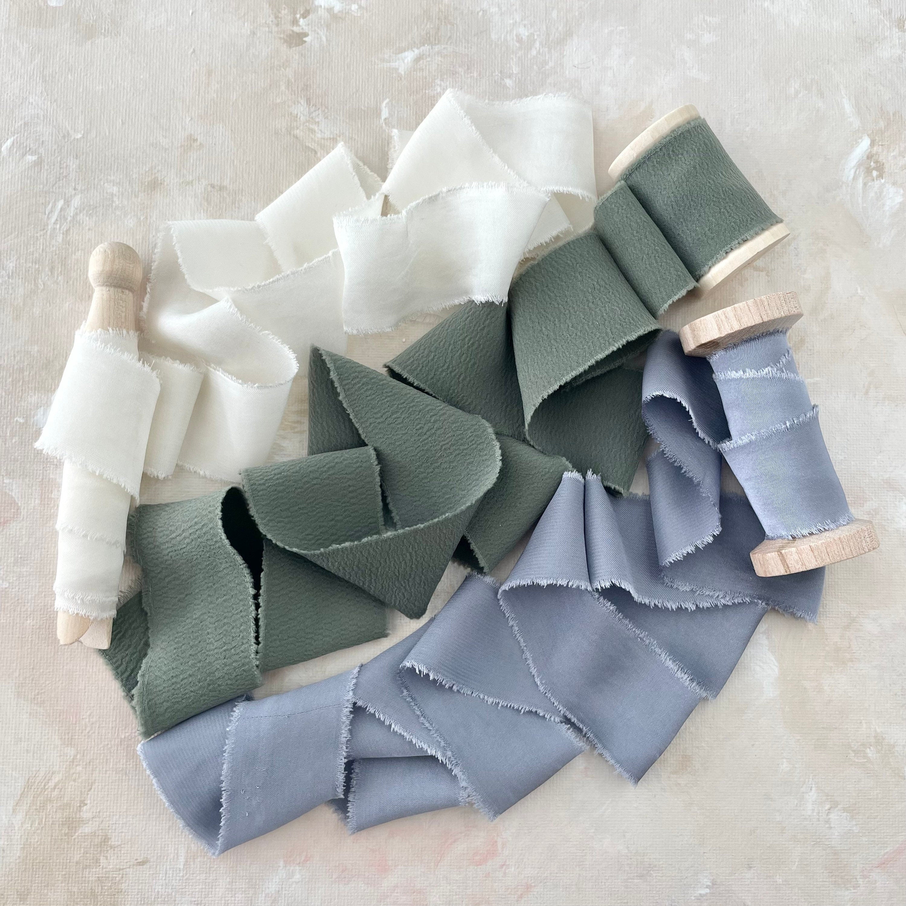 Flat Lay Ribbon Styling Kit in Sage Green & Dusty Blue
