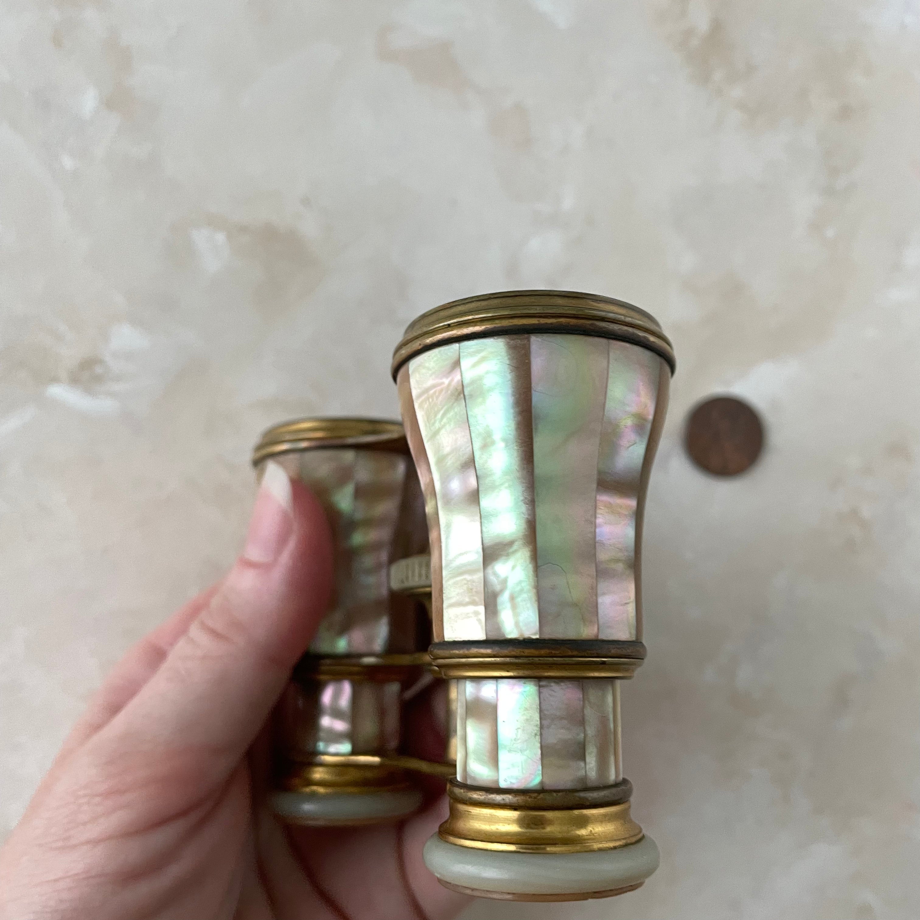 Double  Mother Of Pearl Vintage LeMarie PARIS Opera Glasses