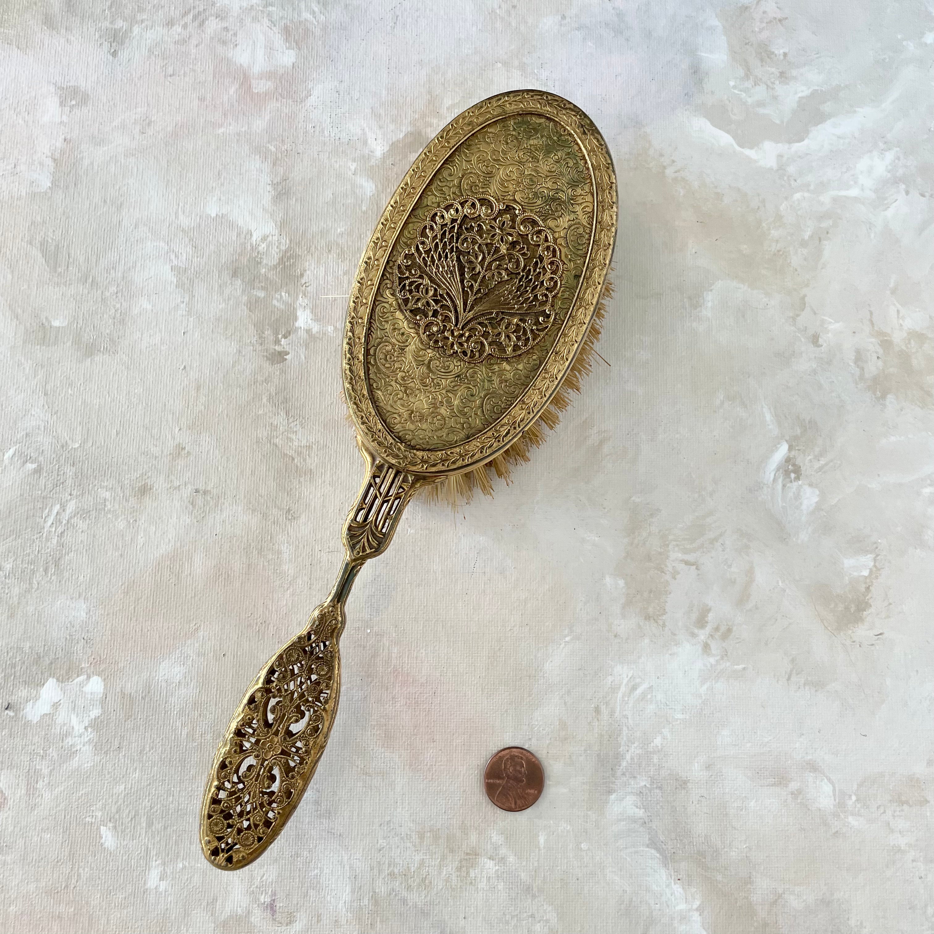 Gold Vintage Vanity Brush