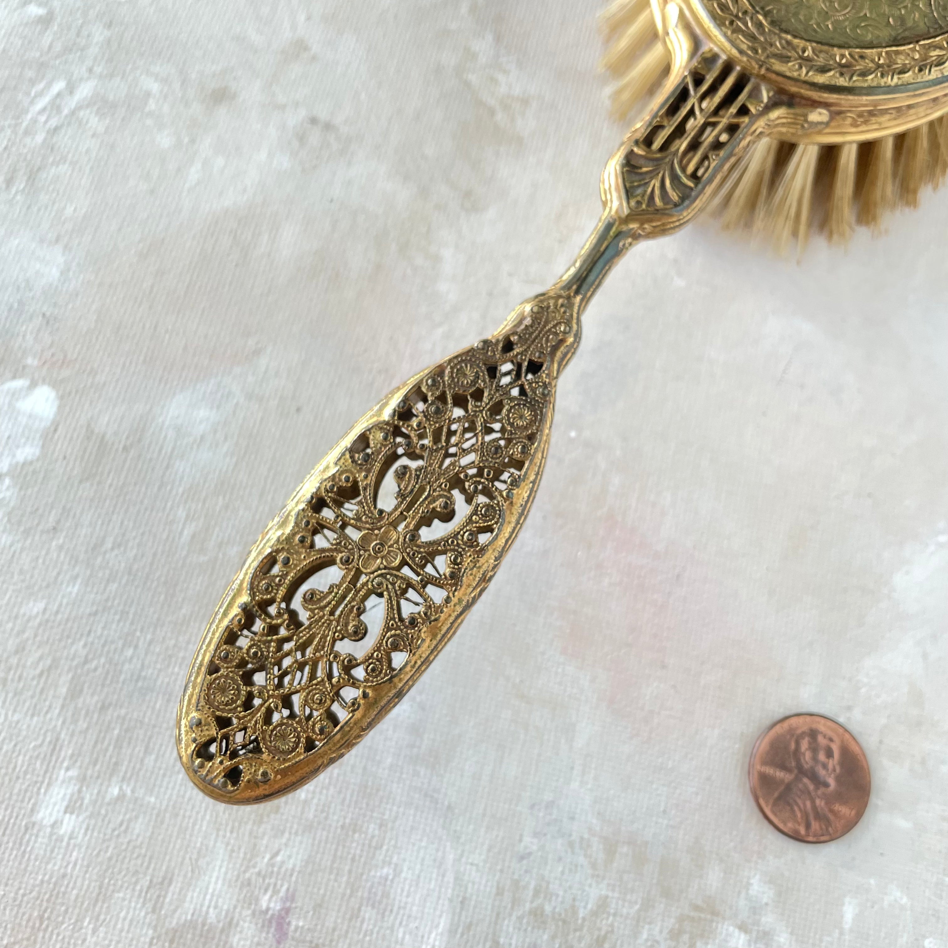 Gold Vintage Vanity Brush