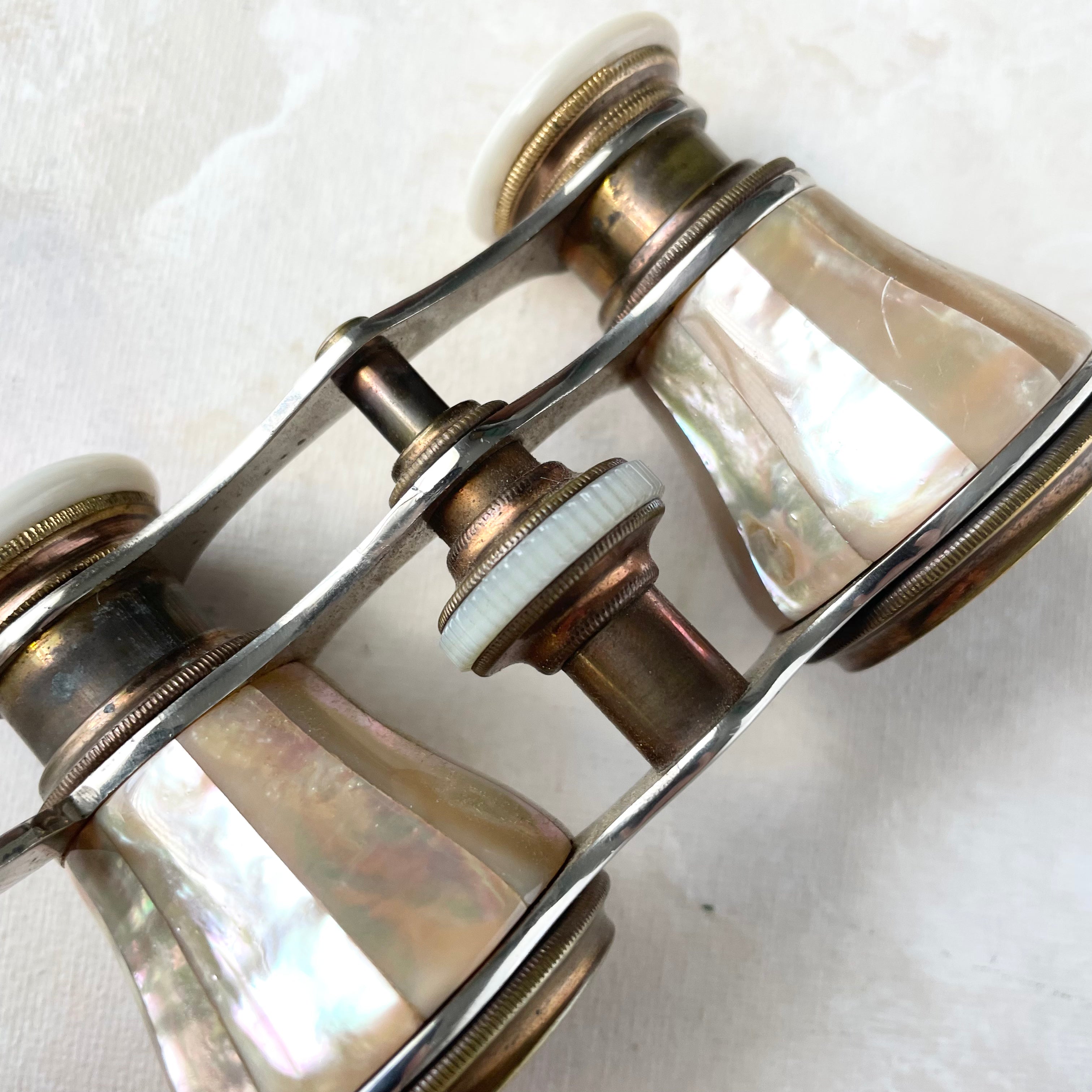 Gold Mother of Pearl Opera Glasses with Handle -  Opera Glasses