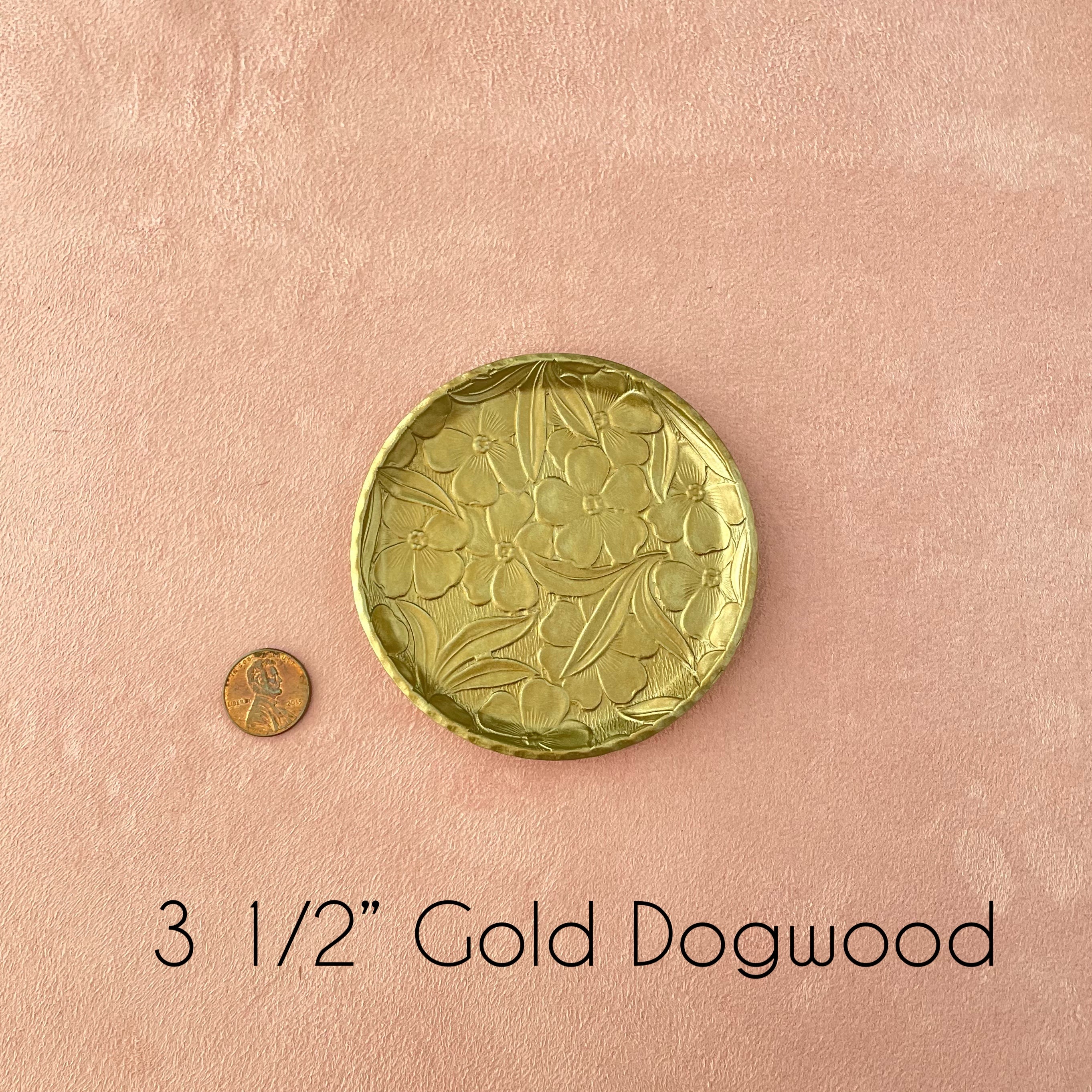 3 ½ inch gold dogwood tray  - Wedding Flat lay props from Champagne & GRIT